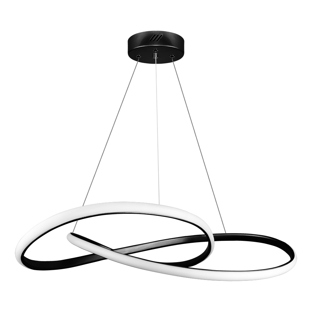 Pendente LED Laço 570 mm 36 W 3000 K Bivolt Preto 60263001 Blumenau Iluminação