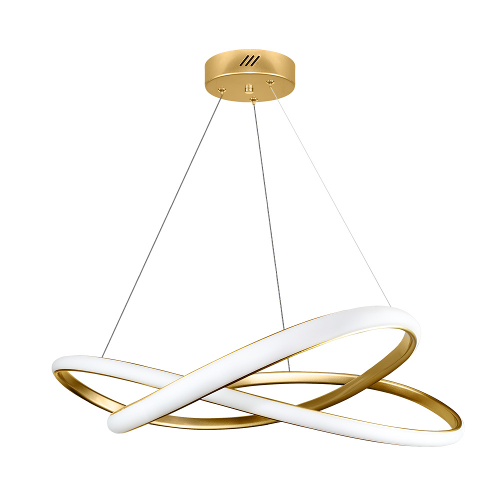 Pendente LED Laço 570 mm 36 W 3000 K Bivolt Dourado 60263082 Blumenau Iluminação