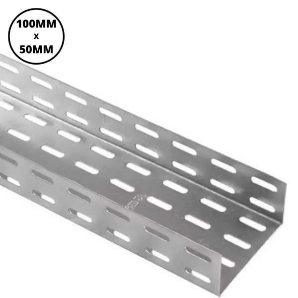 Eletrocalha Perfurada Tipo U 100 x 50 mm Barra 2 m Piralux