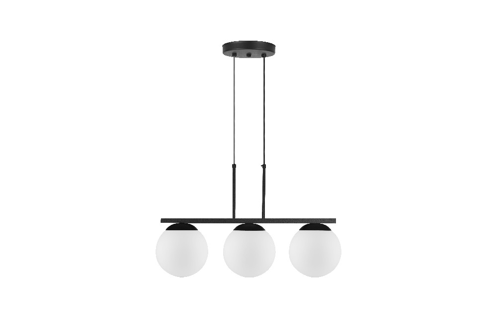 Pendente Hanover para  Lâmpada E27 com Globo Fosco 15 cm Preto PD157/3PT Kin Light