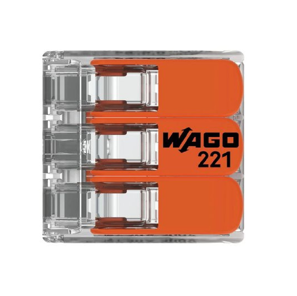 Conector de Emenda WAGO 3 Polos 0,5 a 6 mm² 41 A 221-613