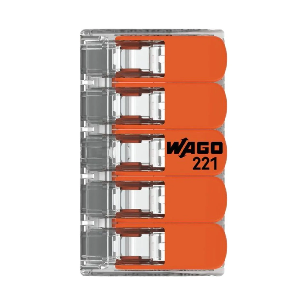 Conector de Emenda WAGO 5 Polos 0,14 a 4 mm² 32 A 221-415