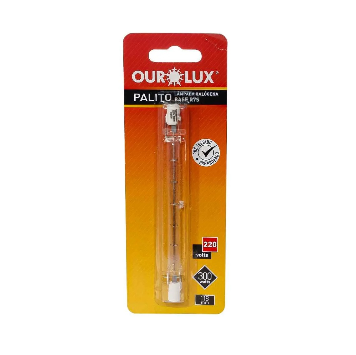 Lâmpada Halógena Palito J78 300 W 127 V 01302 Ourolux