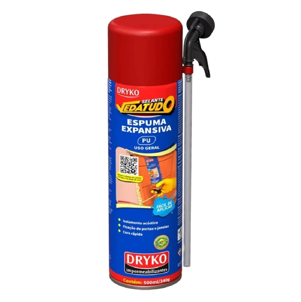 Espuma Expansiva de Poliuretano 500 ml 340 g Dryko