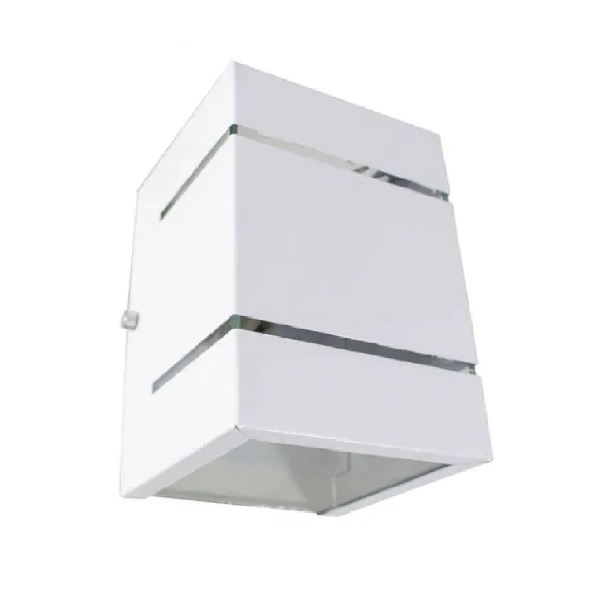 Arandela de Alumínio 2 Focos 3 Frisos 16 x 12 x 9 1x E27 Branco MOD104BR Foco Iluminação