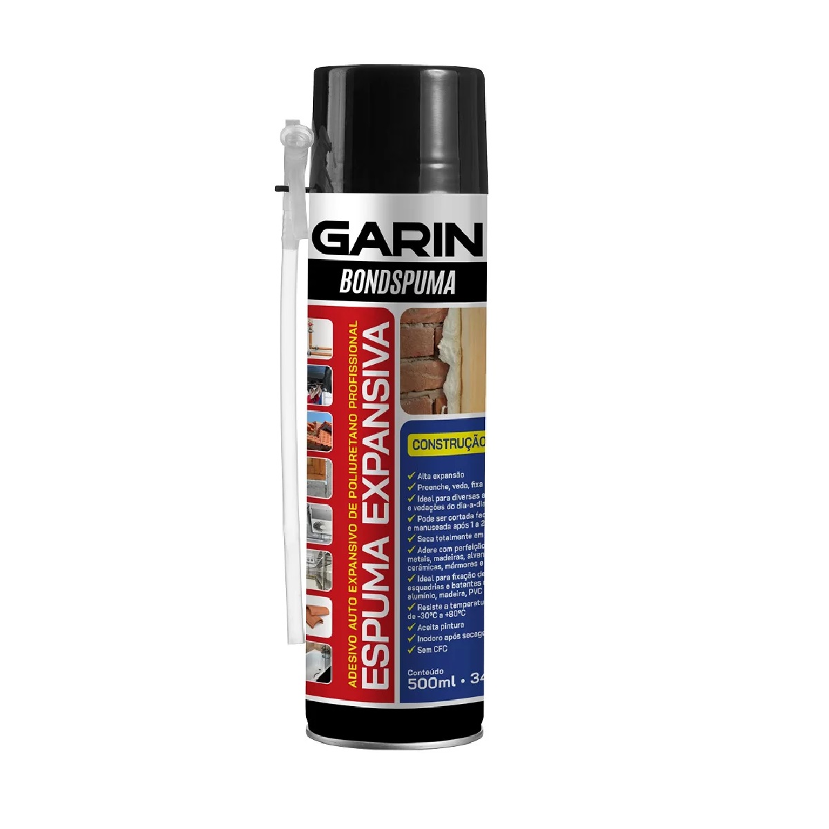 Espuma Poliuretano Expansiva 500 ml/340 g Garin Bsp-340