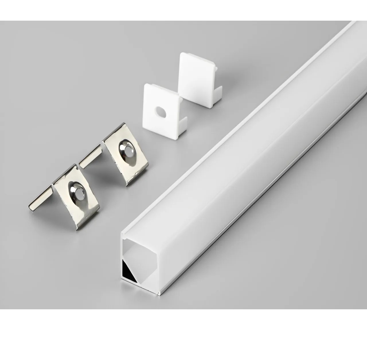 Perfil Alumínio 16x16 Mm 2mts Branco Sobrepor Canto 97.50 Foxlux