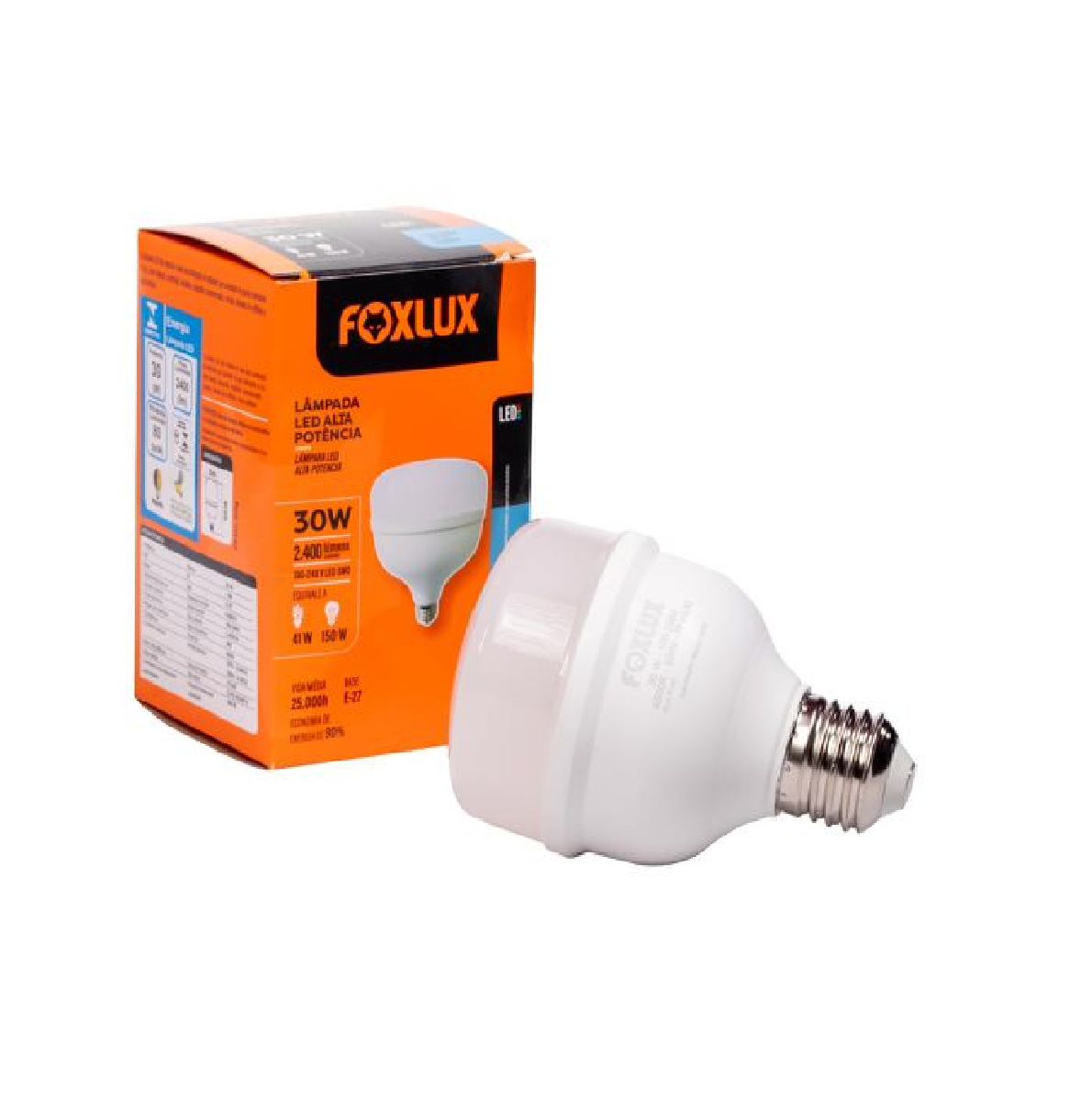Lâmpada LED Alta Potência 30 W E27 3000 K Bivolt LED90.97 Foxlux