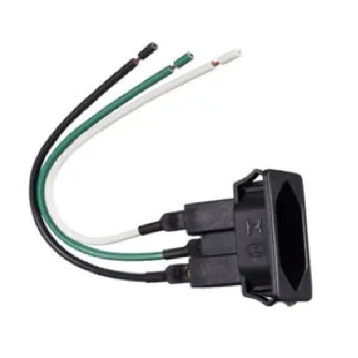 Tomada para Painel Retangular 2P+T 10 A Preta com Rabicho TPA2-3 PA014102 Margirius