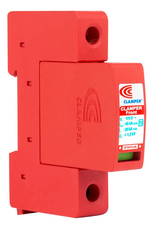 DISJUNTOR PROTETOR DE SURTO DPS MONOPOLAR AUTOMATICO CLAMPER FRONT V 175V 45KA CLASSE 2 PROTECAO ELETRICA