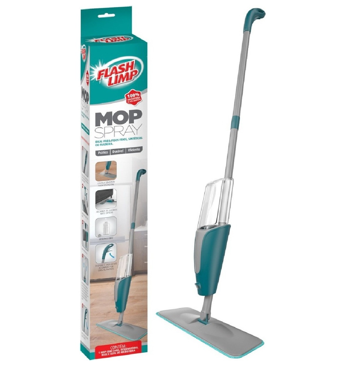 Mop Spray Rodo Limpeza Rápida Com Reservatório Top Mop FlashLimp