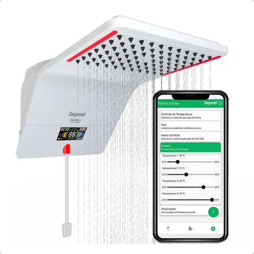Ducha Chuveiro Ducali Eletrônica 7500 W 220 V Branco Premium Zagonel
