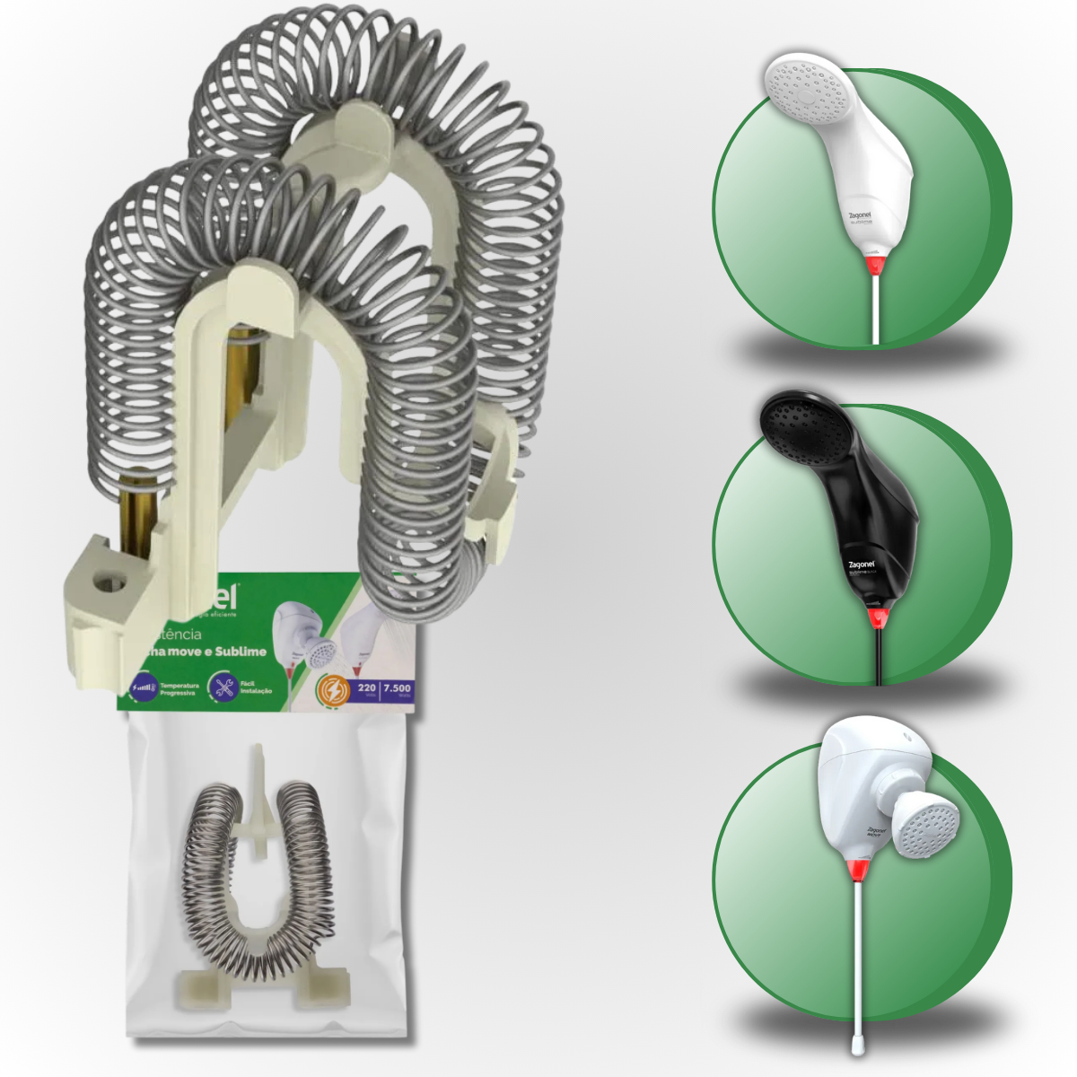 Resistência Ducha Chuveiro Moment Eletrônica/sublime/move 127 V 5500 W Zagonel