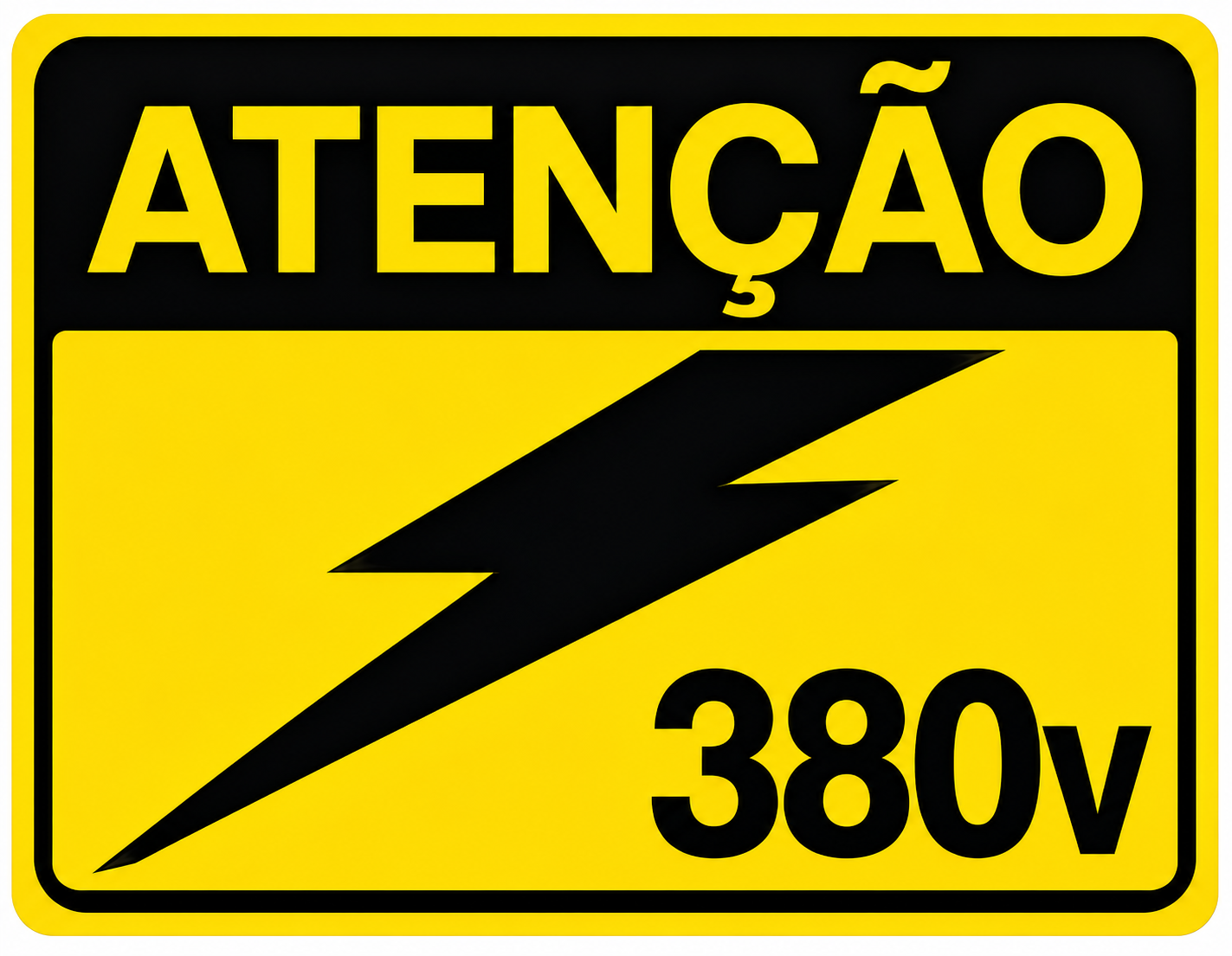 Adesivo Advertencia para Painel Elétrico 380 V Elétrica Bichuette