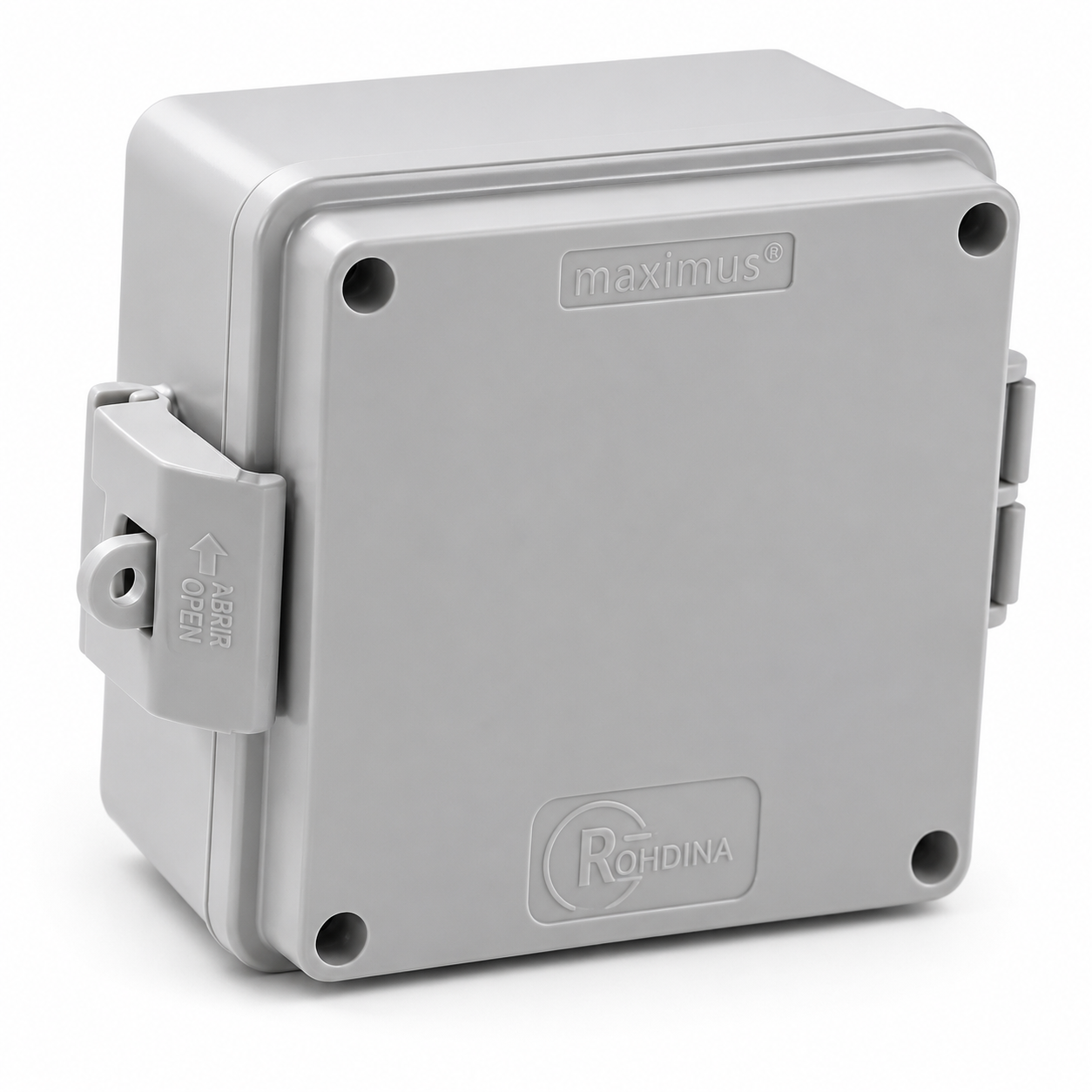 Caixa de Passagem de Sobrepor PVC IP68 110 x 110 x 60 mm Cinza Rohdbox Rohdina