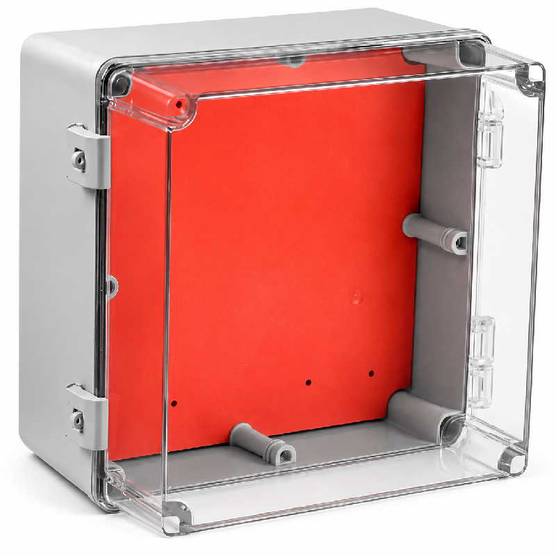 Quadro de Comando de Sobrepor PVC IP68 300 x 300 x 200 mm Tampa Transparente Completa 888262 Rohdbox Rohdina