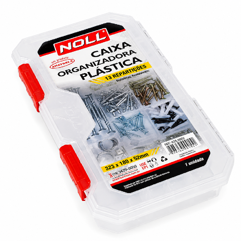 Caixa Organizadora Plástica com 13 Repartições 323 x 180 x 52 mm 635.0002 Noll