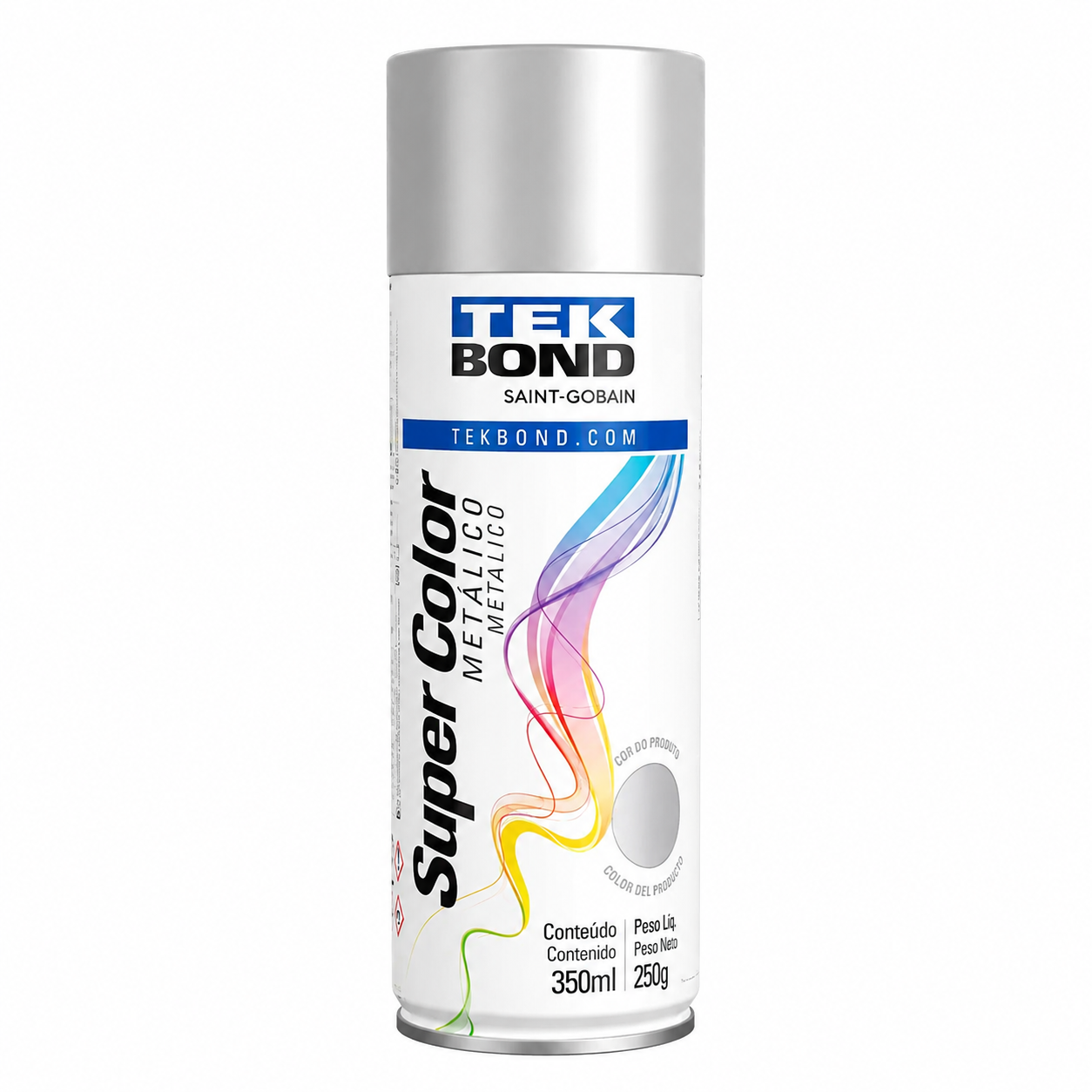 Tinta Spray Metálica Prata 350 Ml 240 G Tekbond