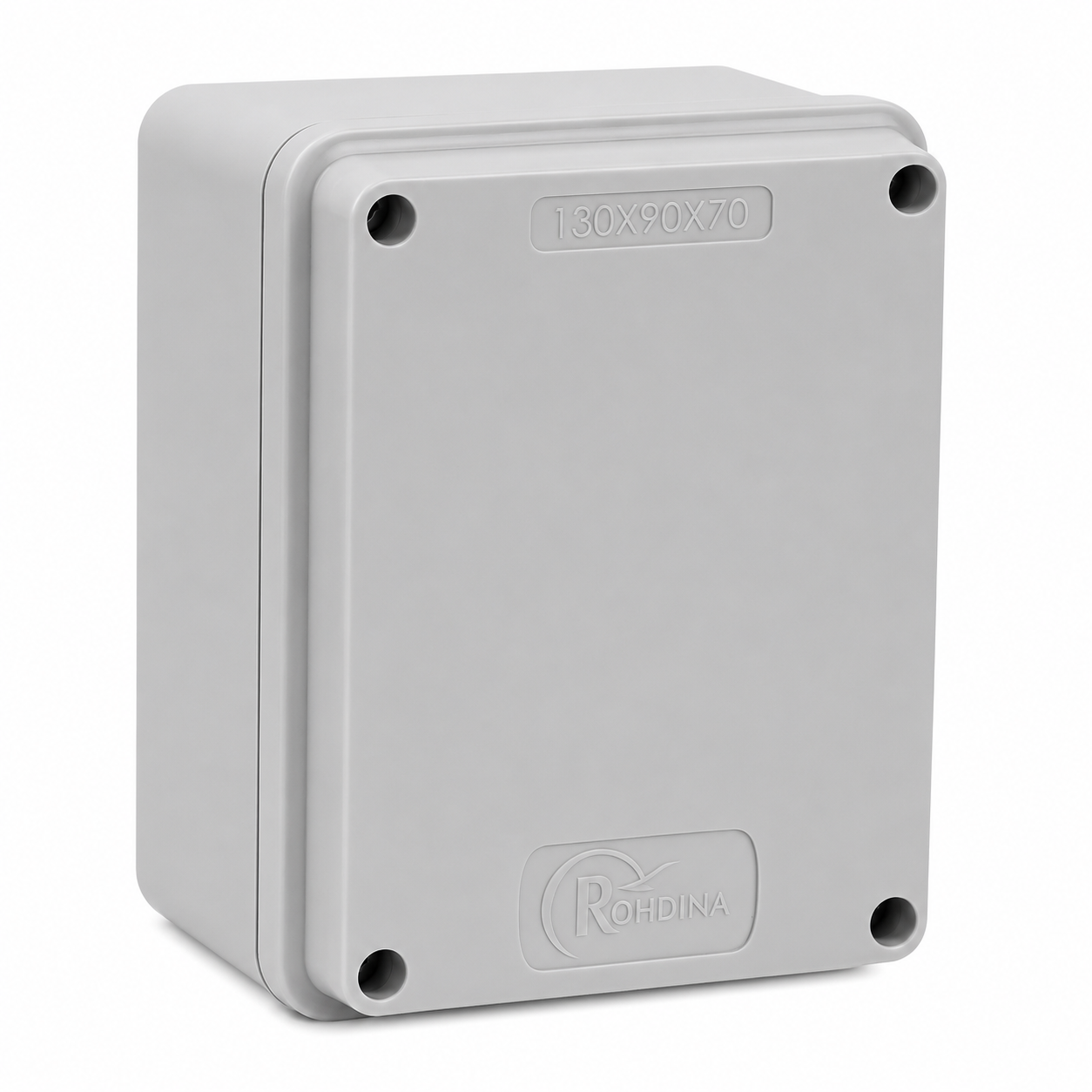 Caixa de Passagem de Sobrepor PVC IP68 130 x 90 x 70 mm Cinza Rohdbox Rohdina