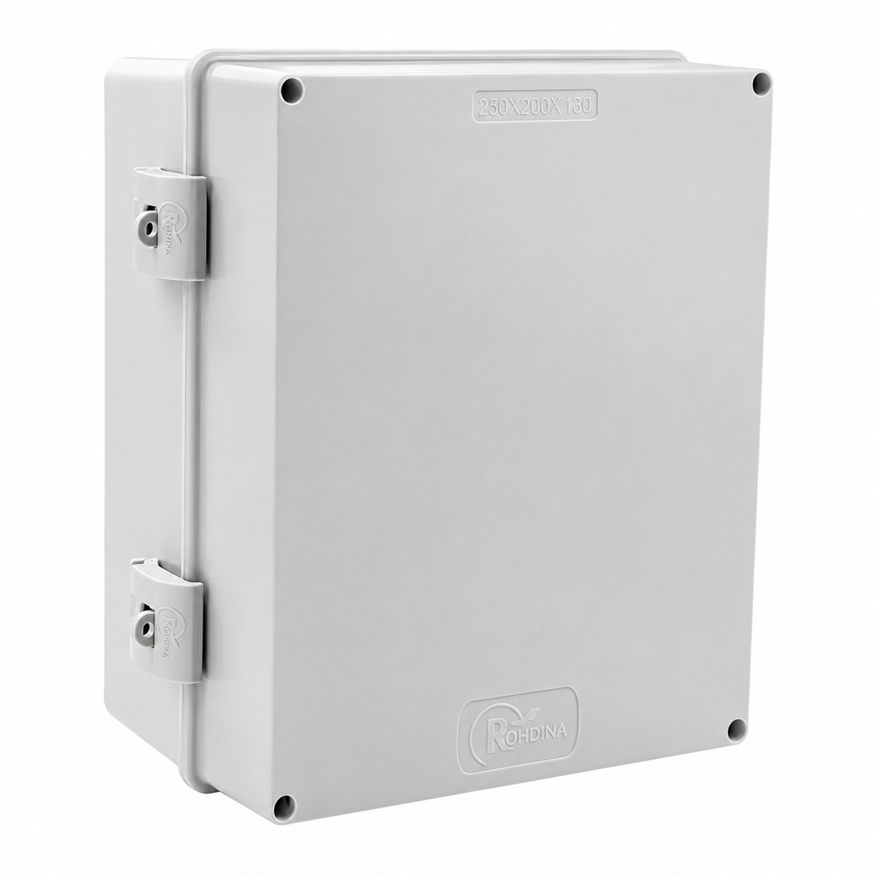 Caixa de Passagem de Sobrepor PVC IP68 250 x 200 x 130 mm Cinza Completa Rohdbox Rohdina