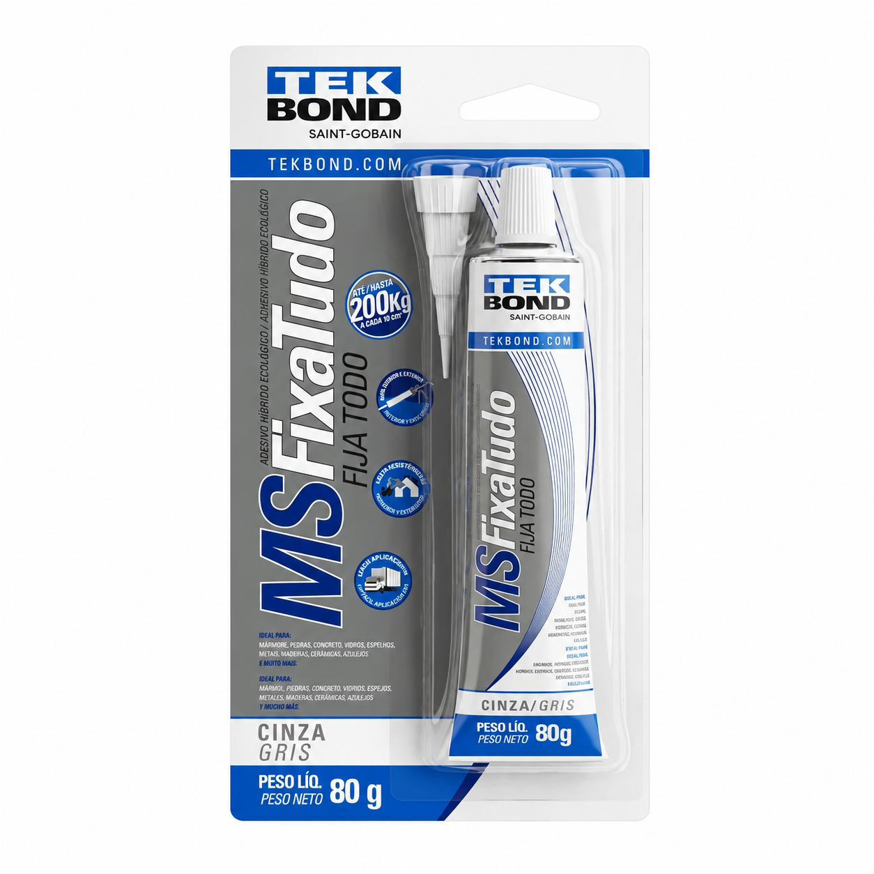 Adesivo MS Fixa Tudo Cinza 80 g Tekbond