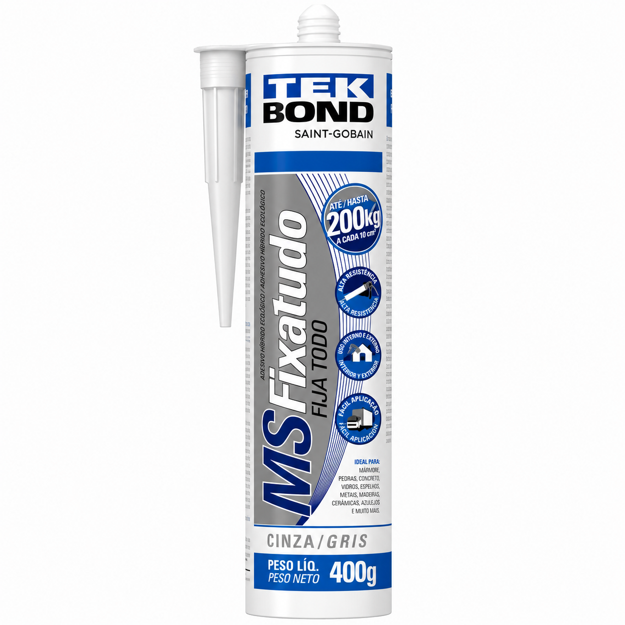 Adesivo MS Fixa Tudo Cinza 400 g Tekbond