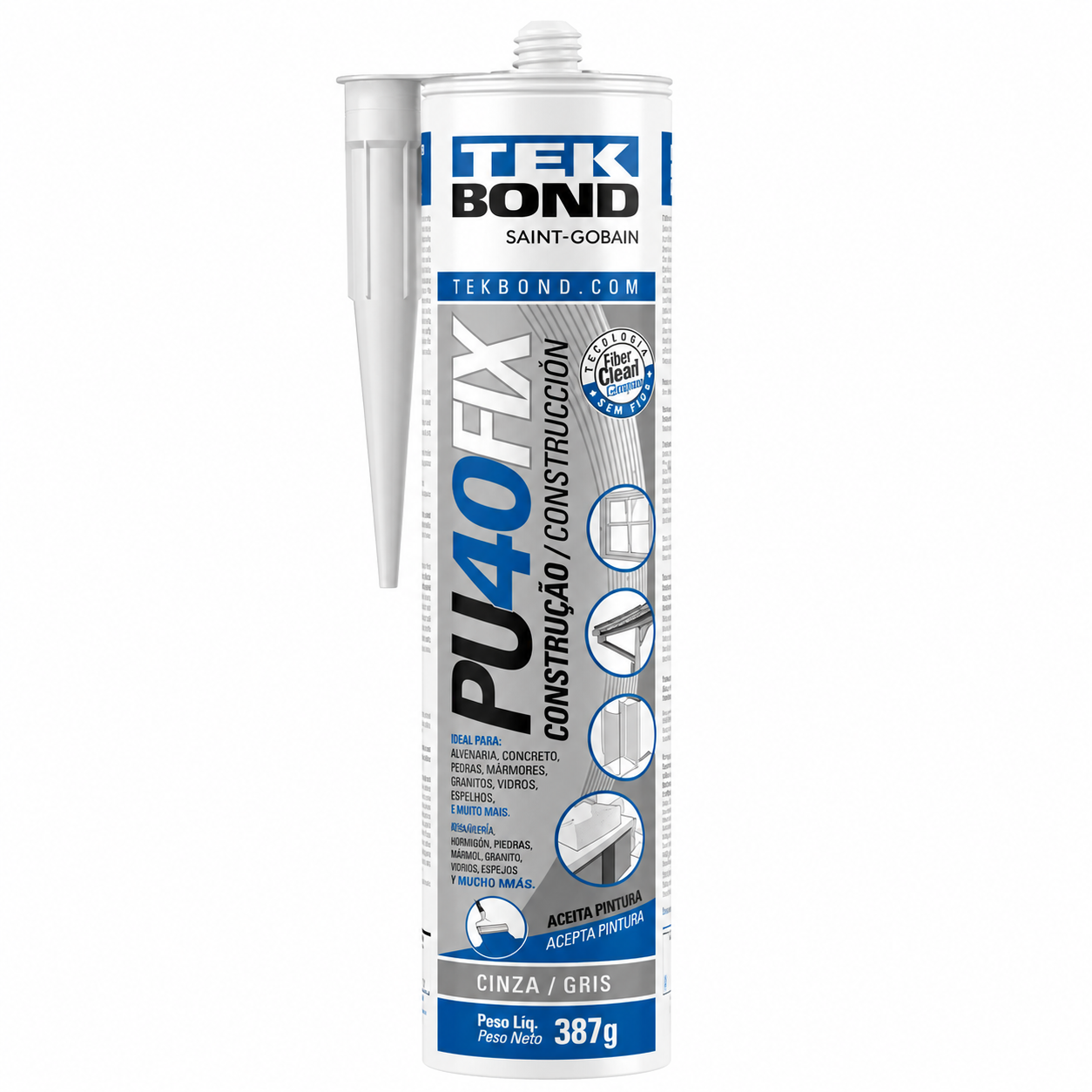 Adesivo Selante PU40 Fix Cinza 387 g Tekbond