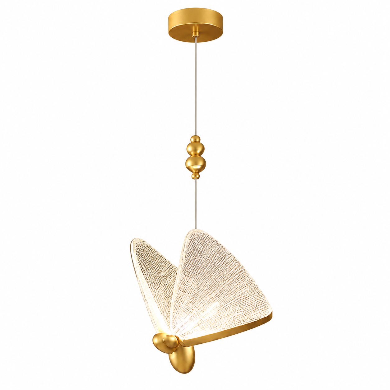 Pendente LED Borboleta 22 x 22 cm 6 W 3000 K Bivolt Dourado QD05101 Sindora