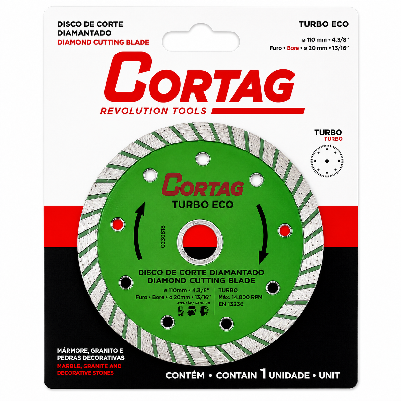 Disco Diamantado Turbo Eco 110 mm x 20 mm 60598 Cortag