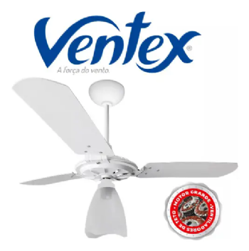Ventilador de Teto Yris 3 Pás 127 V 150 W Branco/Branco 1,015 m Ventex