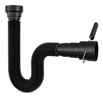 Sifão Tubo Extensivo Preto com Canopla 1,10 m 030141 Blukit