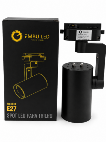 Spot para Trilho Eletrificado PAR20 E27 Preto 61276 Embuled