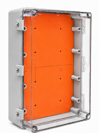 Quadro de Comando de Sobrepor PVC IP68 450 x 300 x 200 mm Tampa Transparente Completa 888266 Rohdbox Rohdina