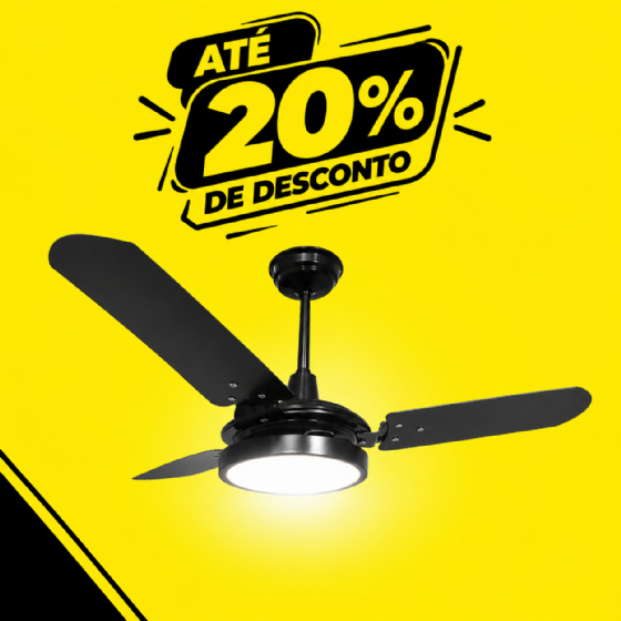VENTILADOR TETO 3PAS MDF 127V VALEN COM LED 6500K PRETO VENTEX SILENCIOSO DIAMETRO 1,1METROS
