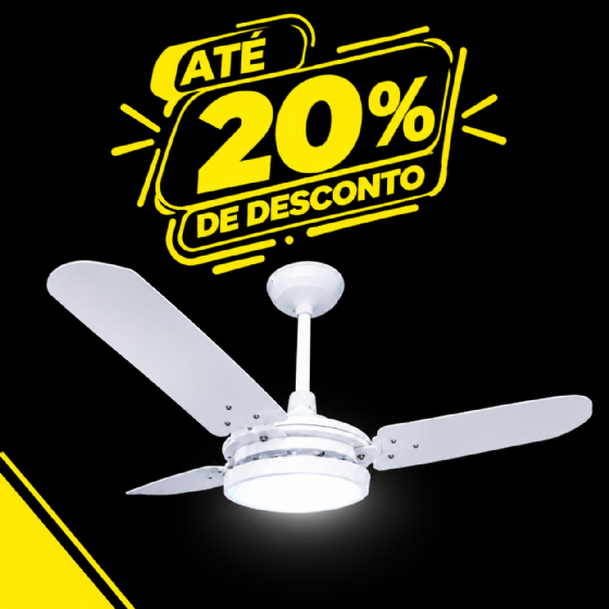 VENTILADOR TETO 3PAS MDF 127V VALEN COM LED 6500K BRANCO VENTEX SILENCIOSO DIAMETRO 1,1METROS
