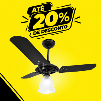 VENTILADOR TETO 3PAS MADEIRA MDF 150W 127V PRETO MOGNO DIAMETRO 1.015 METROS YRIS VENTEX