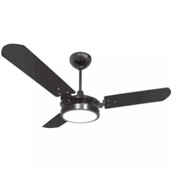 VENTILADOR TETO 3PAS MDF 127V VALEN COM LED 6500K PRETO VENTEX SILENCIOSO DIAMETRO 1,1METROS