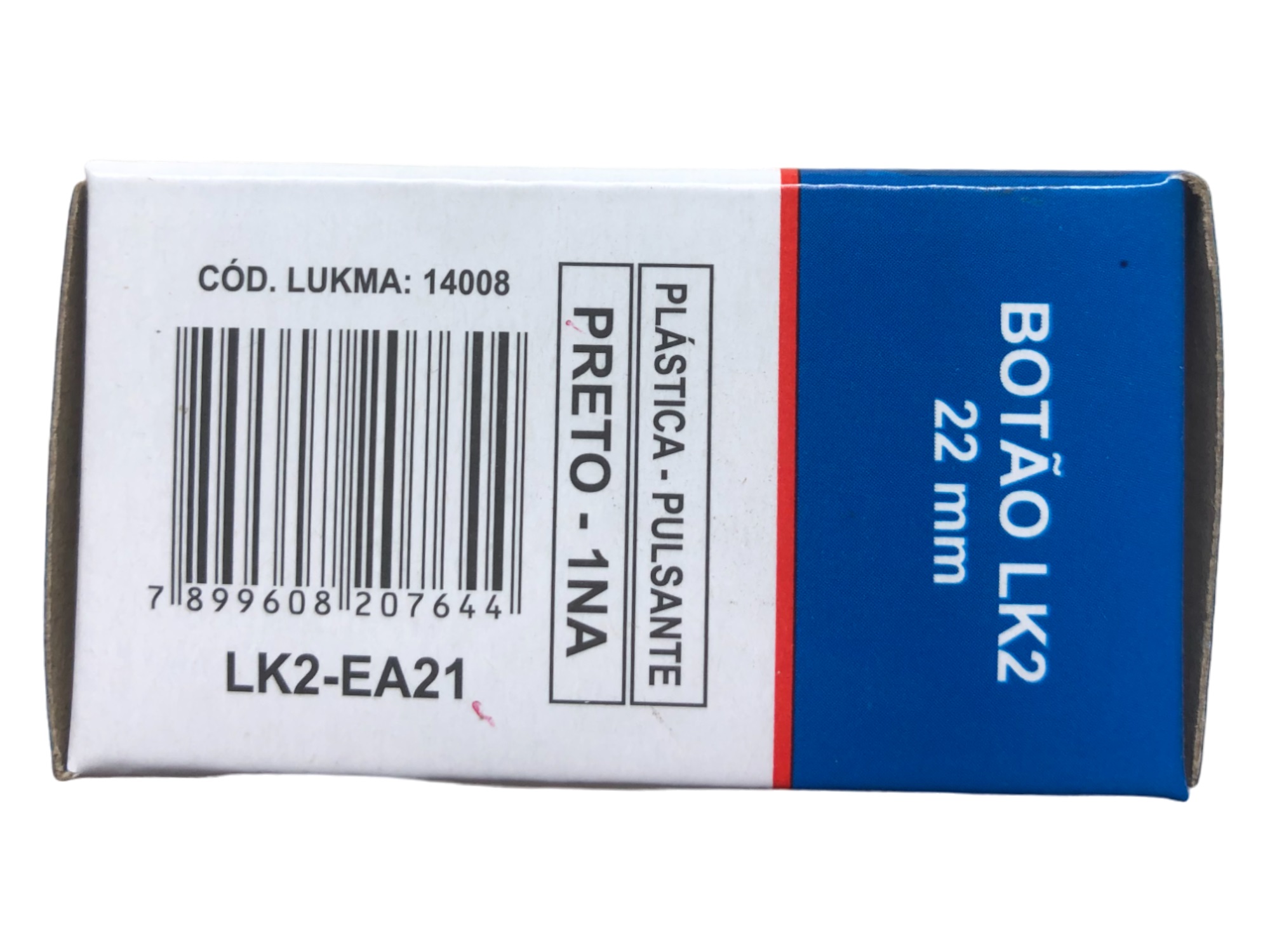 Botão Pulsador 22 mm Preto 1NA 14008 Lukma