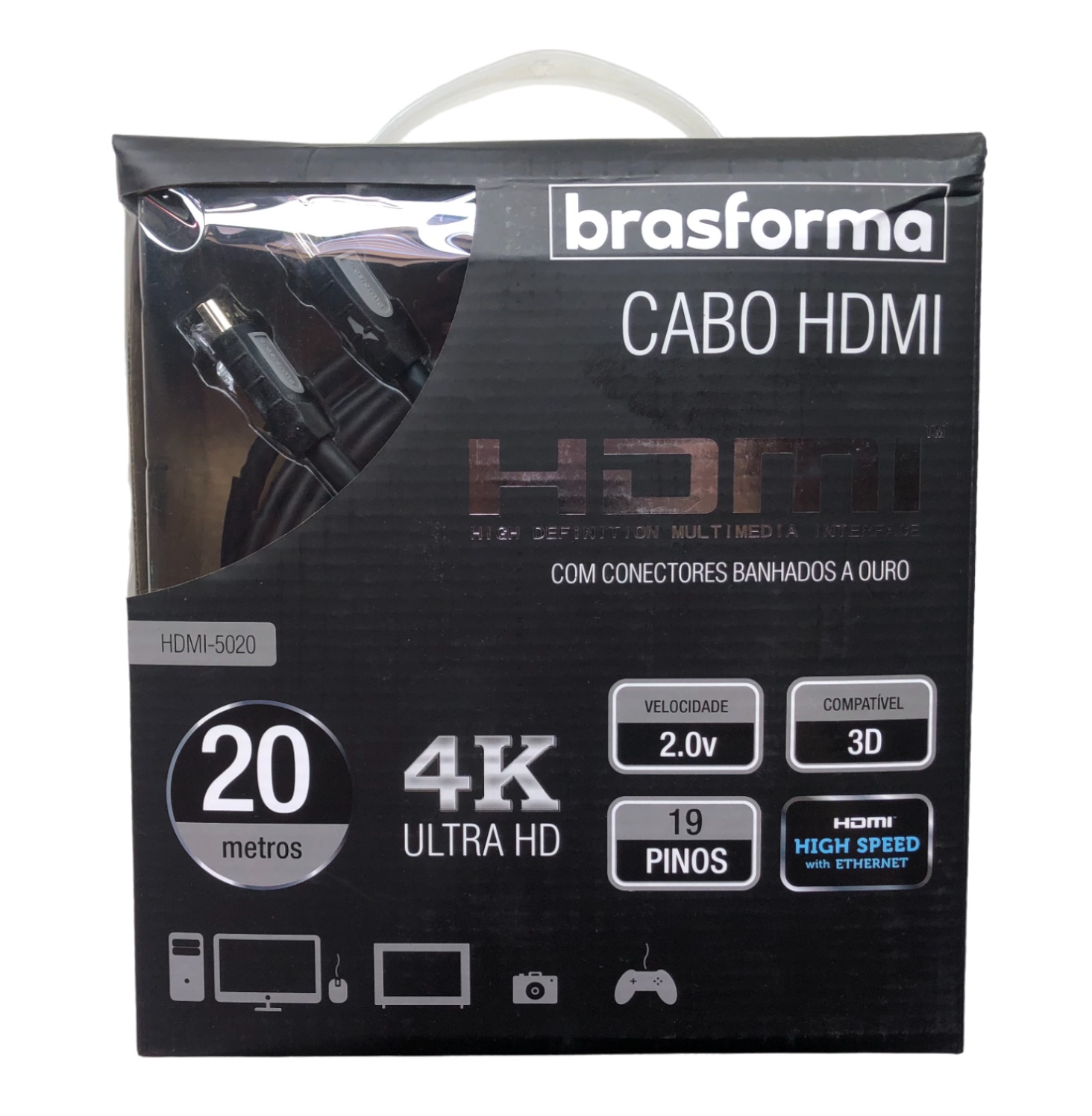 Cabo HDMI 2.0 4K 3D 20 m HDMI5020 Brasforma