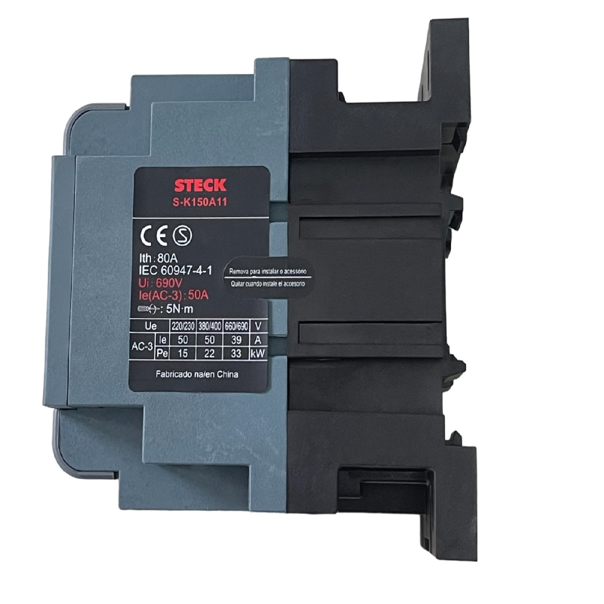 Contator de Potência Challenger Tripolar 50 A Bobina 220 V 1NA+1NF SK150A Steck