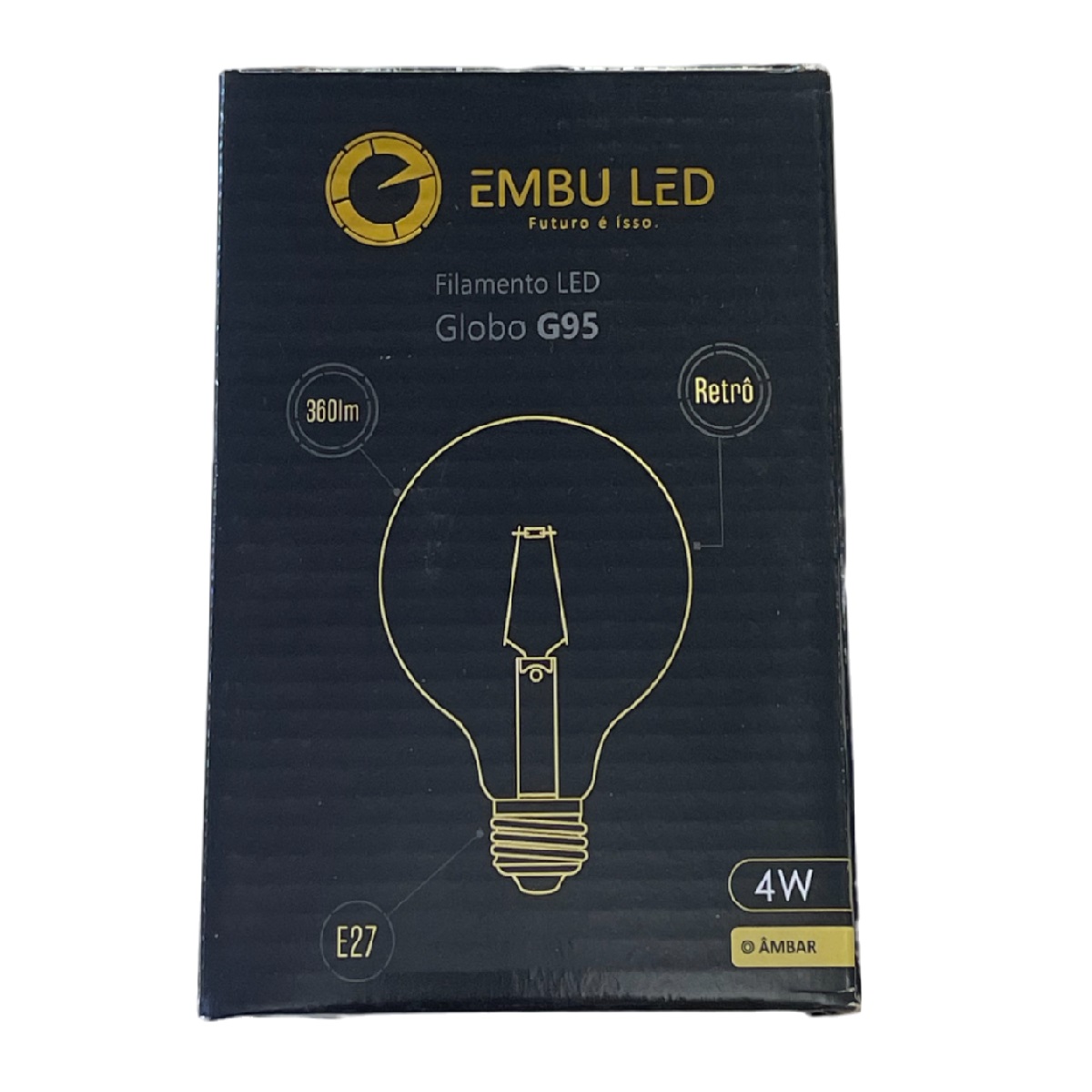 LAMPADA LED FILAMENTO BULBO G95 4W E-27 2200K EMBULED 60487
