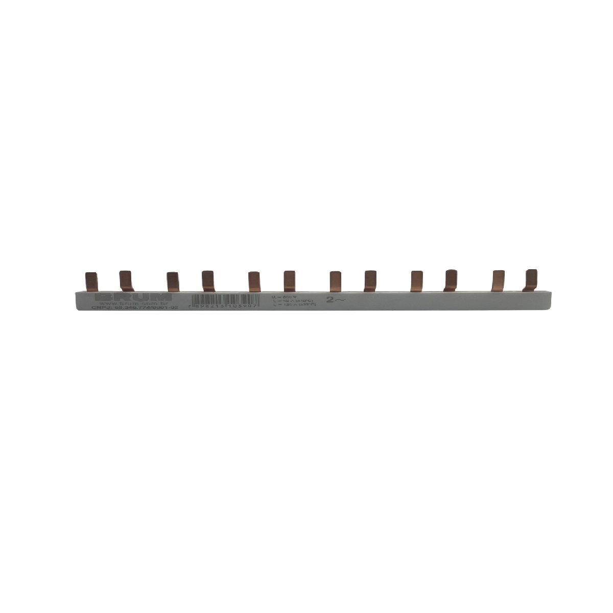Barramento Pente 2 x 12 Pinos 63 A BRB12D Brum