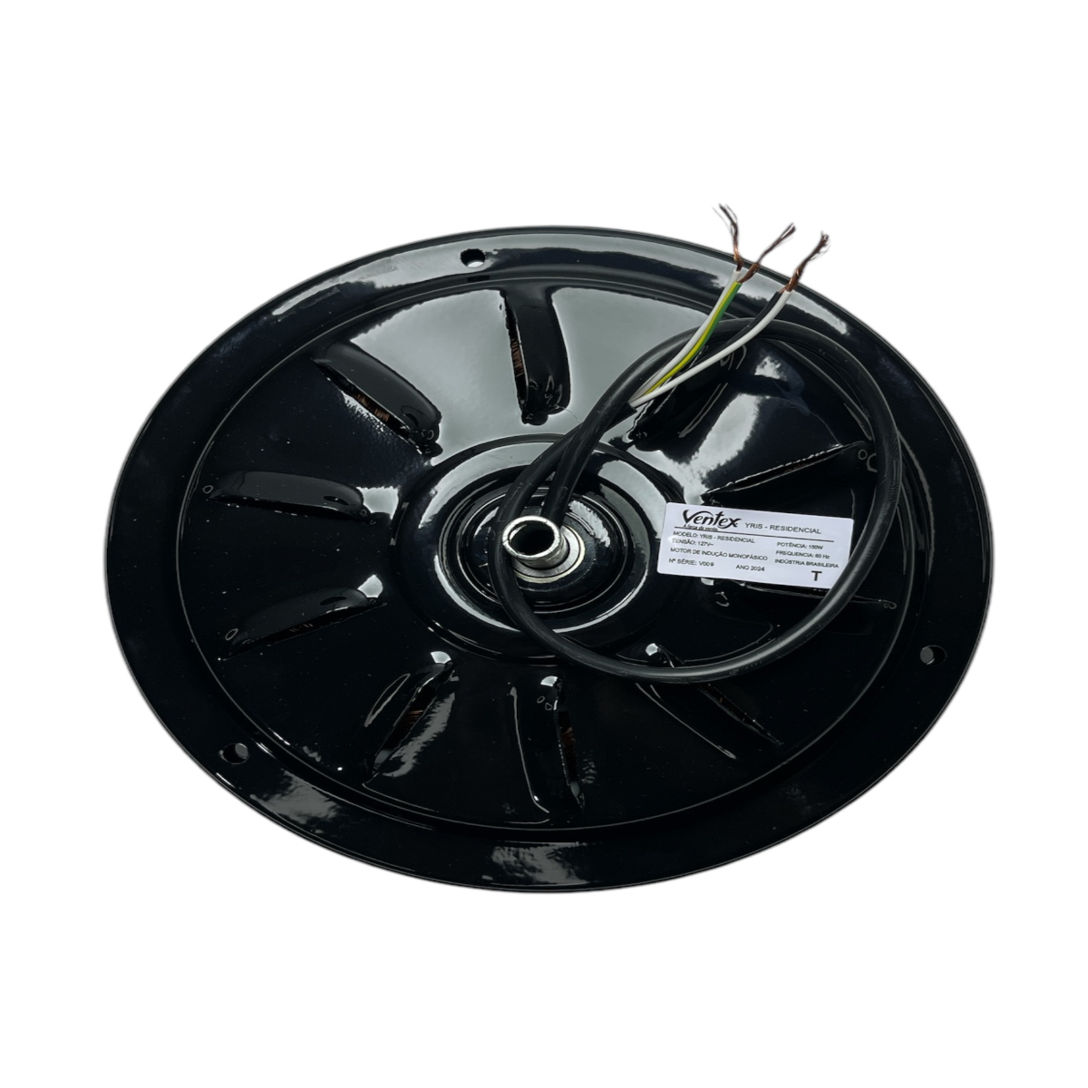 Ventilador de Teto Yris 3 Pás 127 V 150 W Preto/Preto 1,015 m Ventex