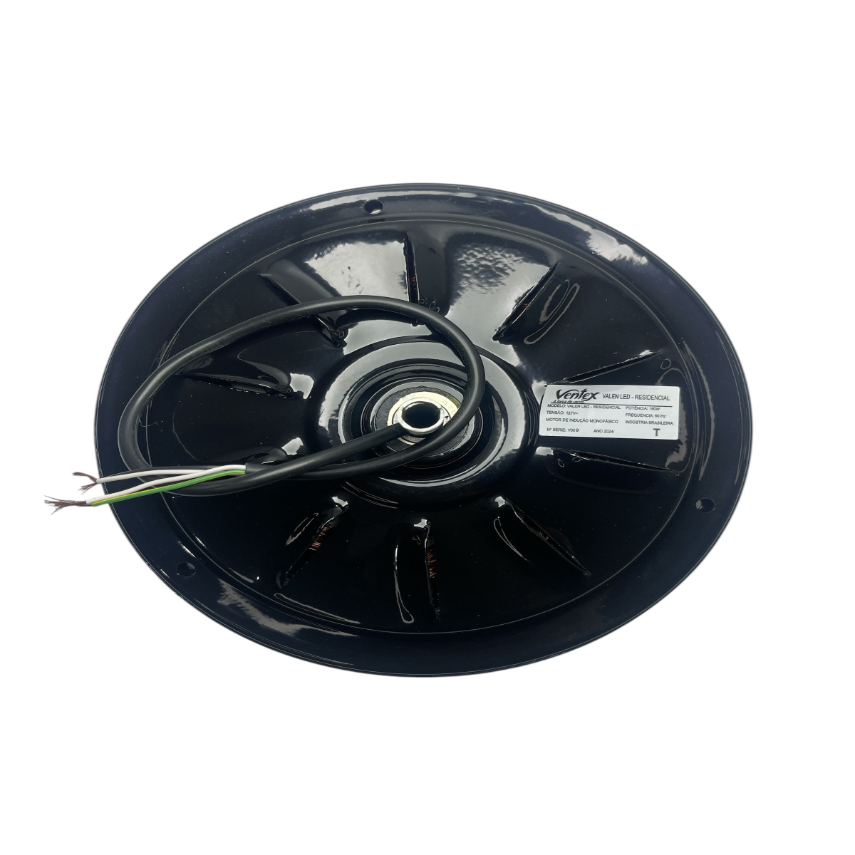 Ventilador de Teto Valen LED 3 Pás 127 V 150 W LED 6500 K Preto/Preto 1,1 m Ventex