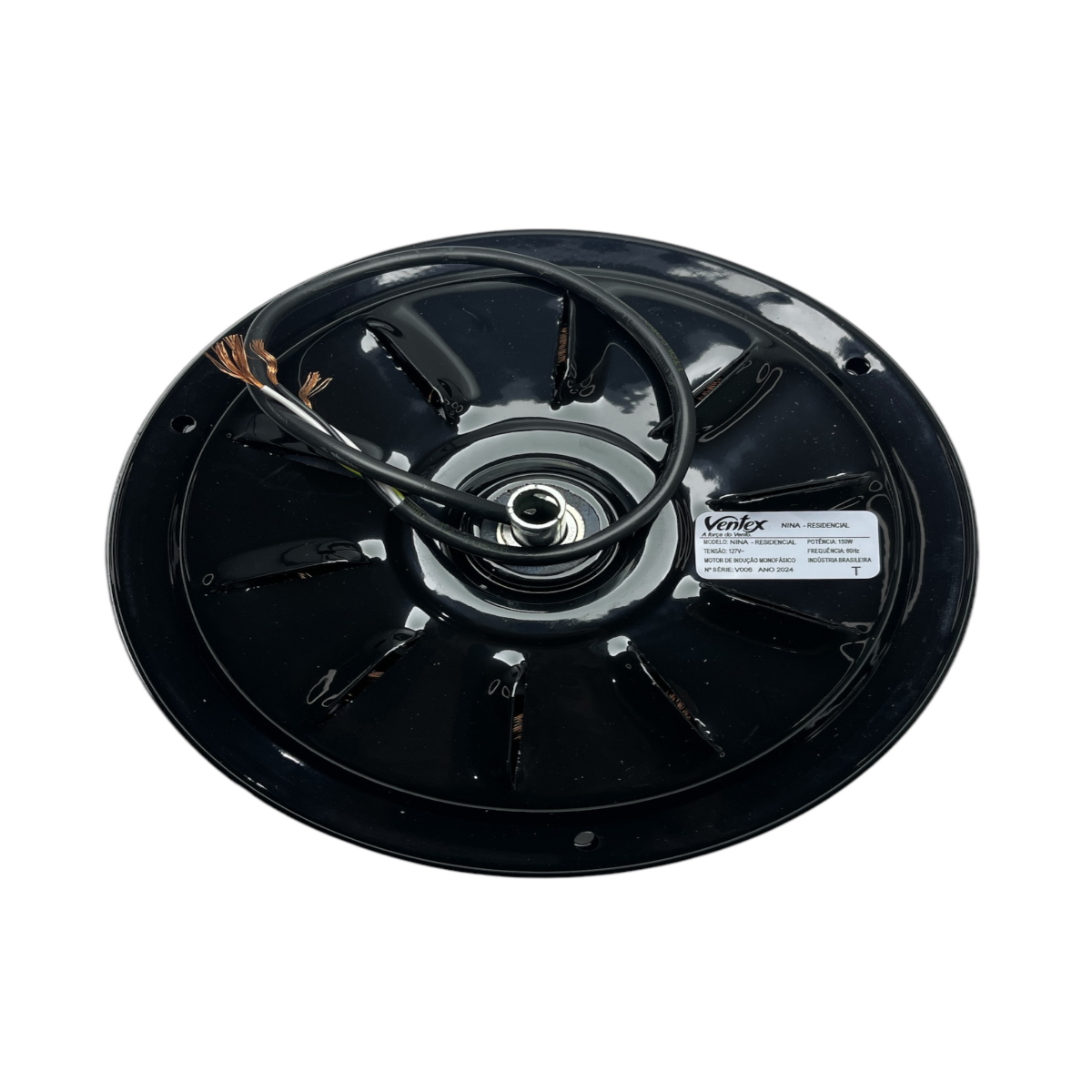 Ventilador de Teto Nina 3 Pás 127 V LED 18 W 6500 K Preto/Preto 1604 Ventex