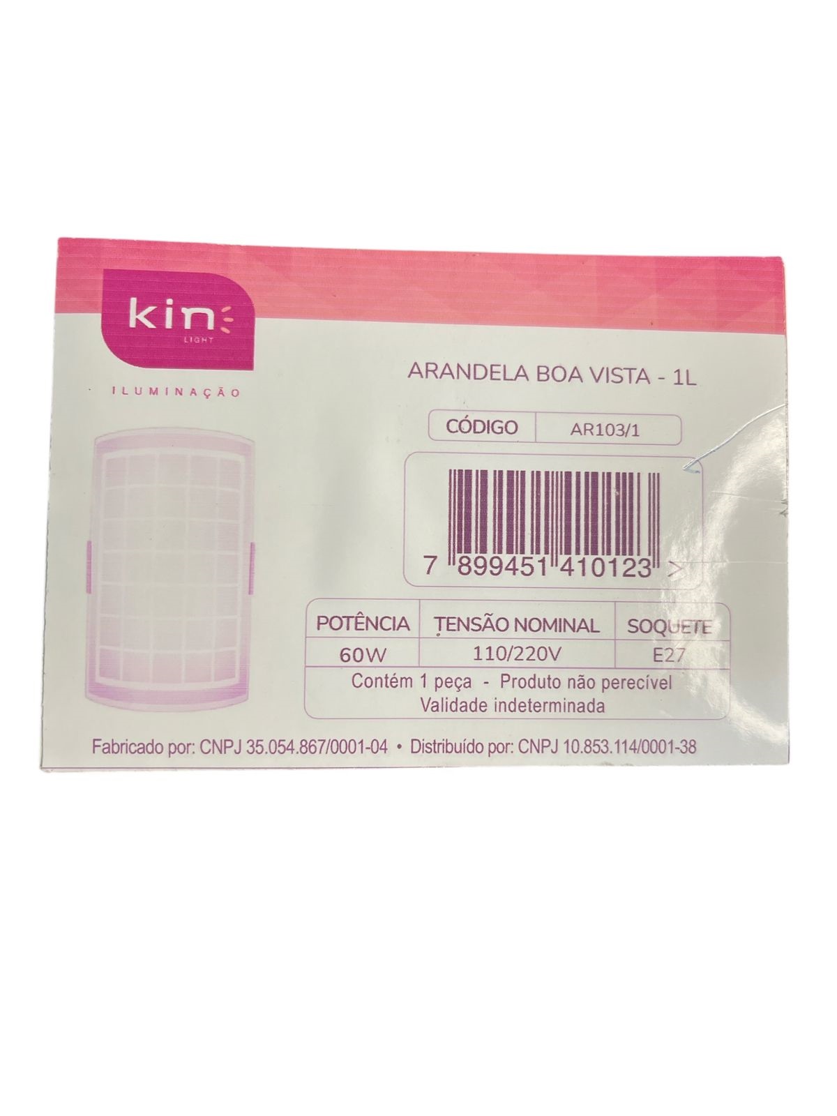 Arandela de Vidro Boa Vista 1 x E27 AR103/1 Kin Light