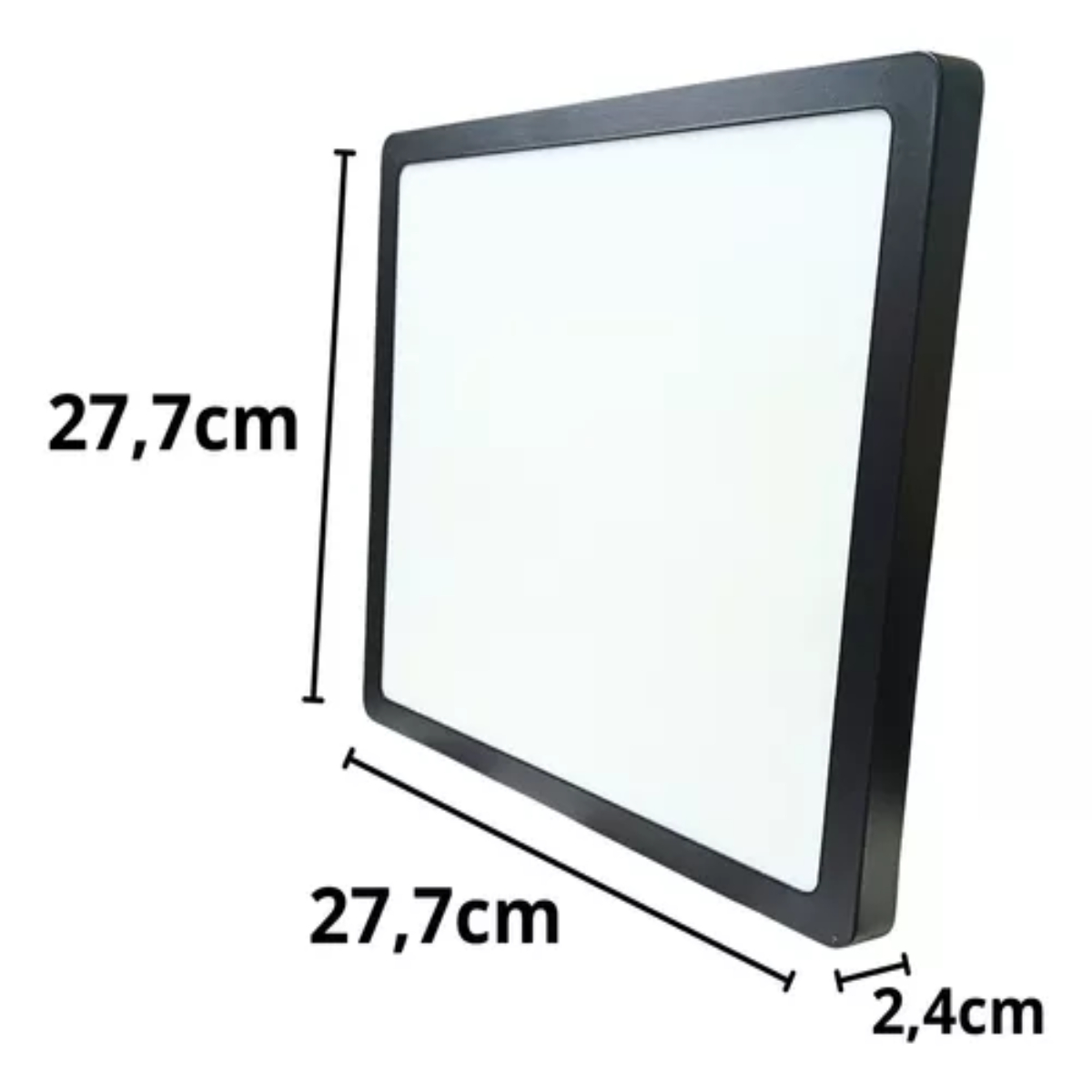 Painel Quadrado Sobrepor 24 W LED 4000 K Bivolt Preto Led90.245 Foxlux