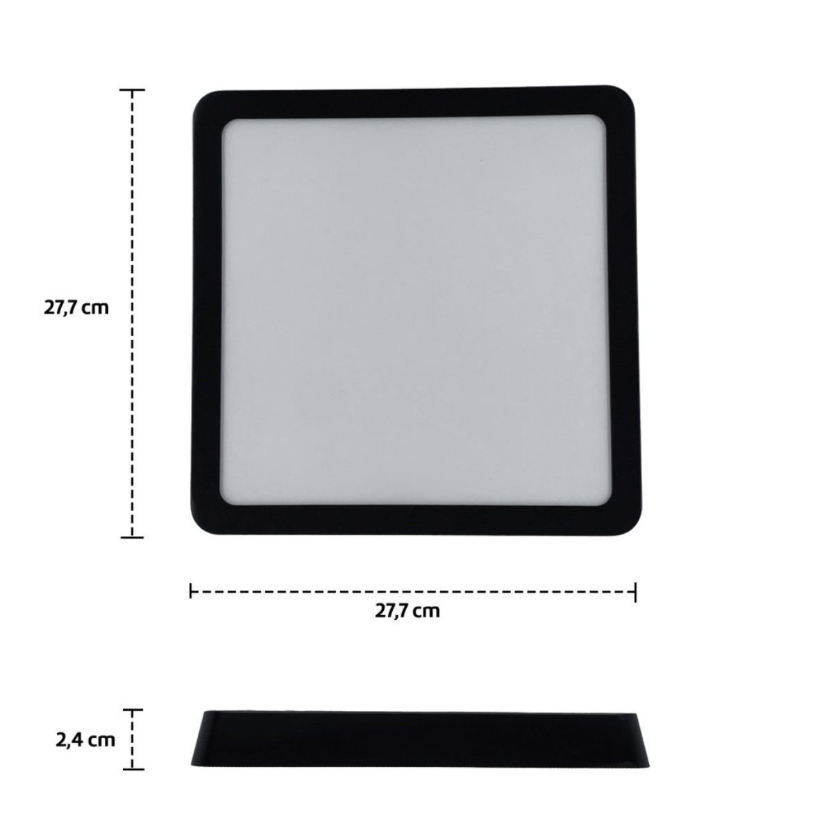 Painel Quadrado Sobrepor 24 W LED 6500 K Bivolt Preto Led90.251 Foxlux