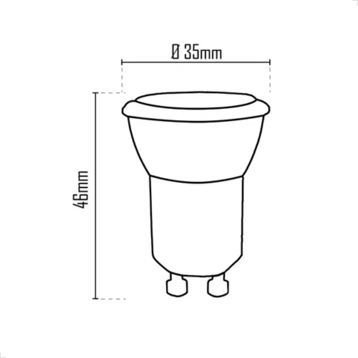 Lâmpada Mini Dicróica MR11 LED 3,8 W Bivolt GU10 3000 K Embuled