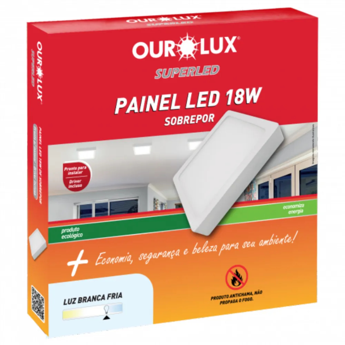 Painel Quadrado Sob 18 W LED Biv 2700k Ourolux 03215 A